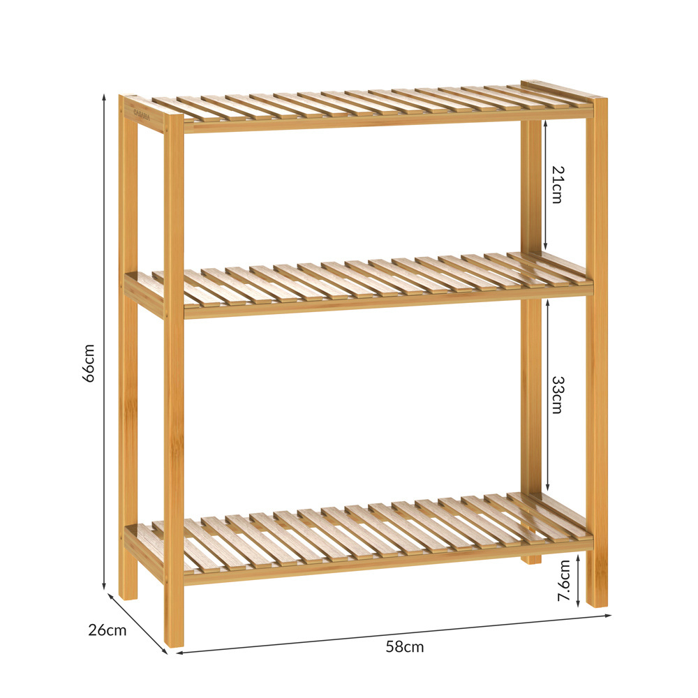 Casaria Kast met 3 planken - 66x58x26 cm