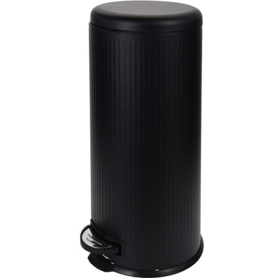 Excellent Houseware Pedaalemmer - Prullenbak met pedaal - 30 L - 30 x 64 cm - Zwart
