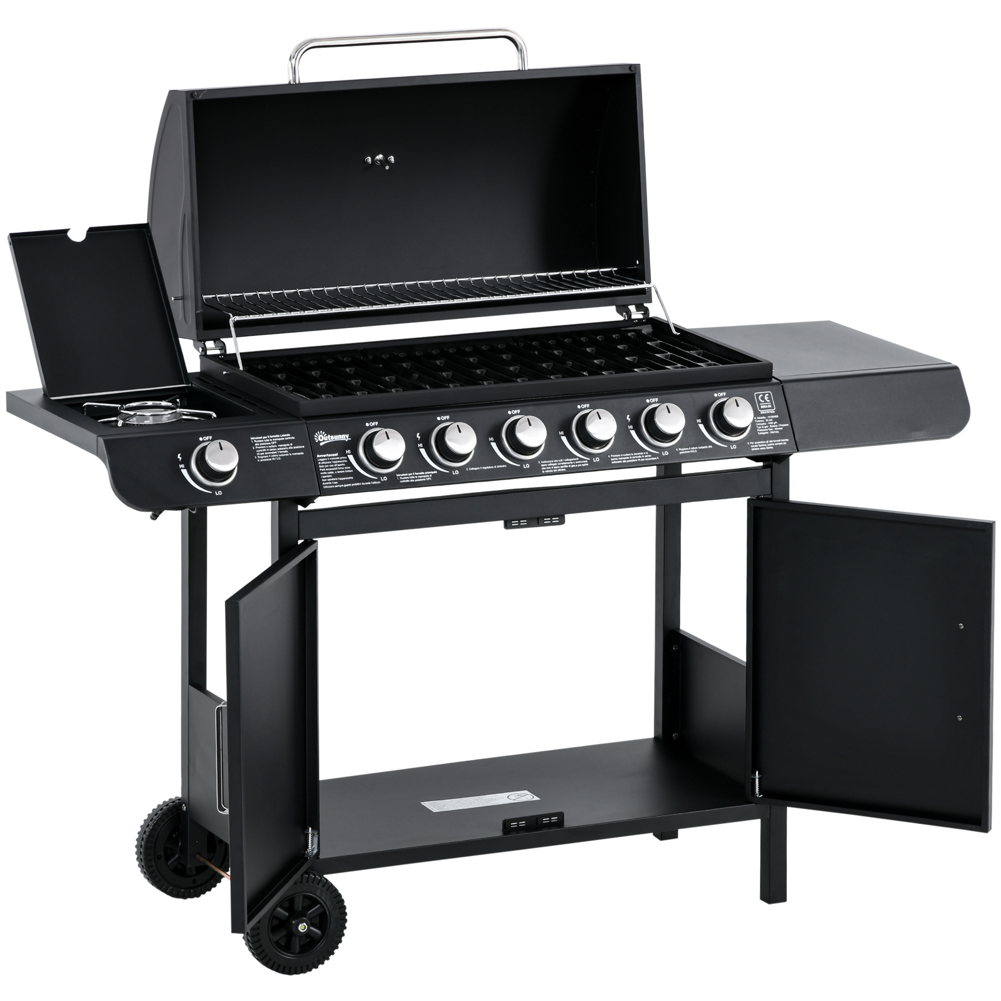 Koop Sunny Gas barbecue balkon BBQ grill kar met 7 branders kast