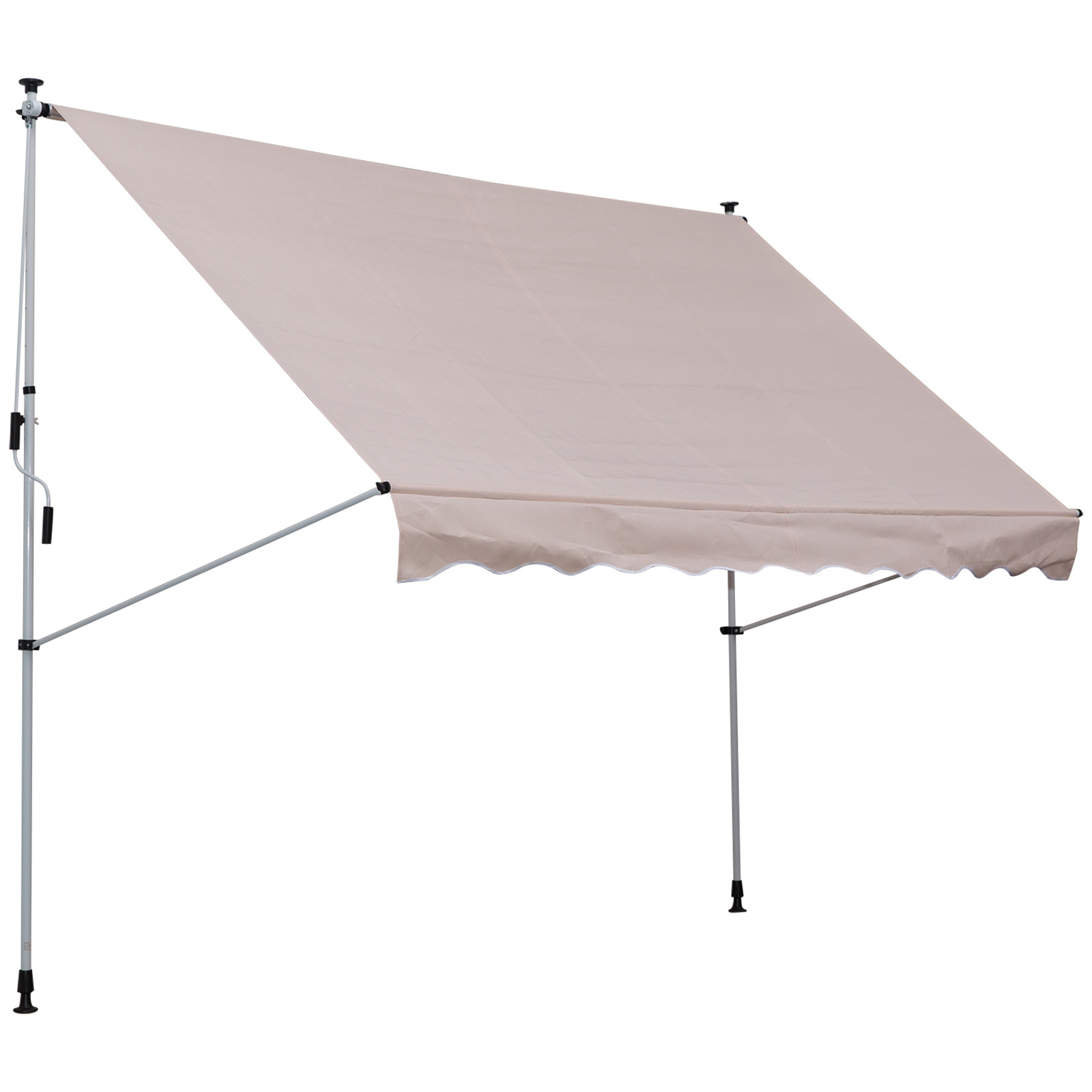 Sunny Luifel vouwarm knikarmluifel zonwering handslinger balkon aluminium 2 x 1,5 m beige