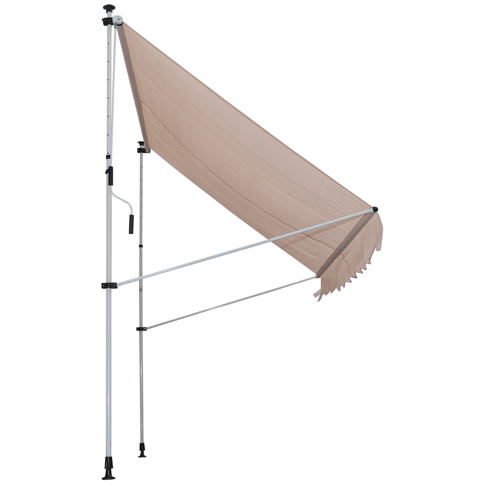 Sunny Luifel vouwarm knikarmluifel zonwering handslinger balkon aluminium 2 x 1,5 m beige