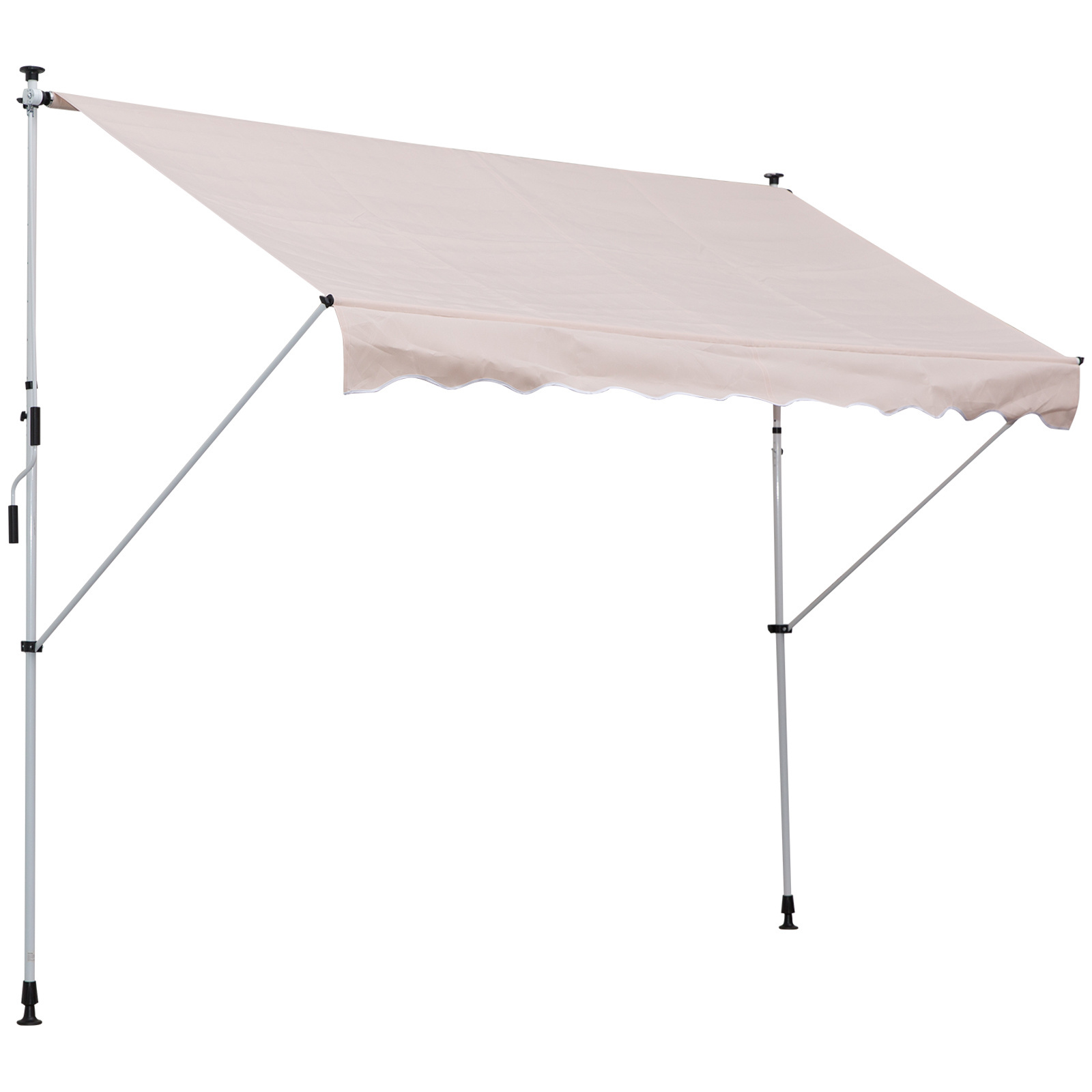 Sunny Luifel vouwarm knikarmluifel zonwering handslinger balkon aluminium 2 x 1,5 m beige