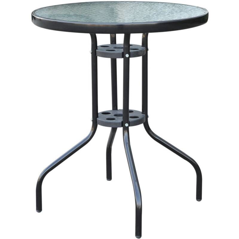 Sunny Balkontafel tuintafel glazen tafel bistrotafel metaal veiligheidsglas ?60x70 cm