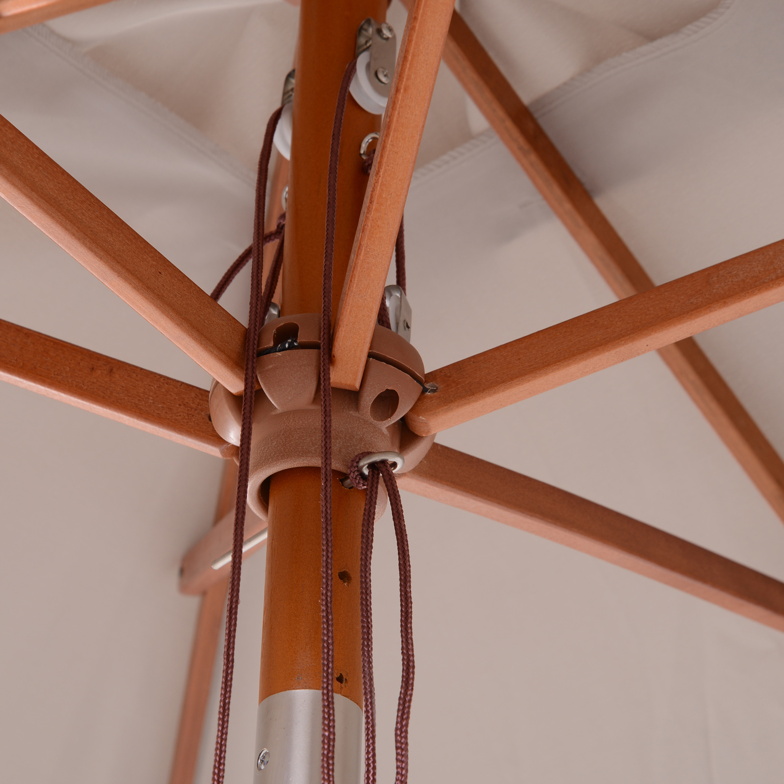 Sunny Zonnescherm tuinscherm knikbaar bescherming tegen de zon 3-delig hout+polyester grijs