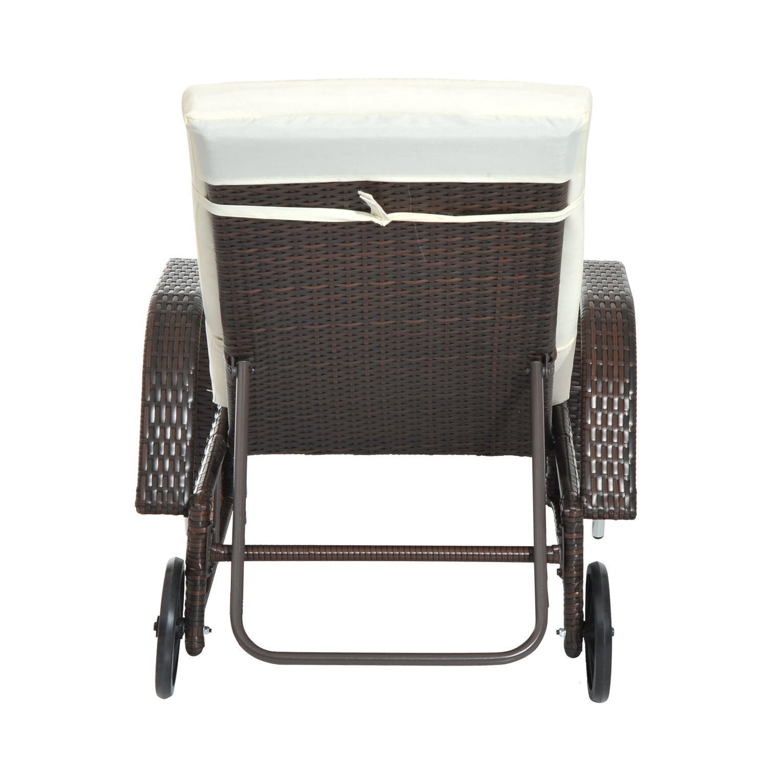 Sunny Polyrotan tuinstoel ligstoel rotan ligstoel tuinmeubel mobiel bruin