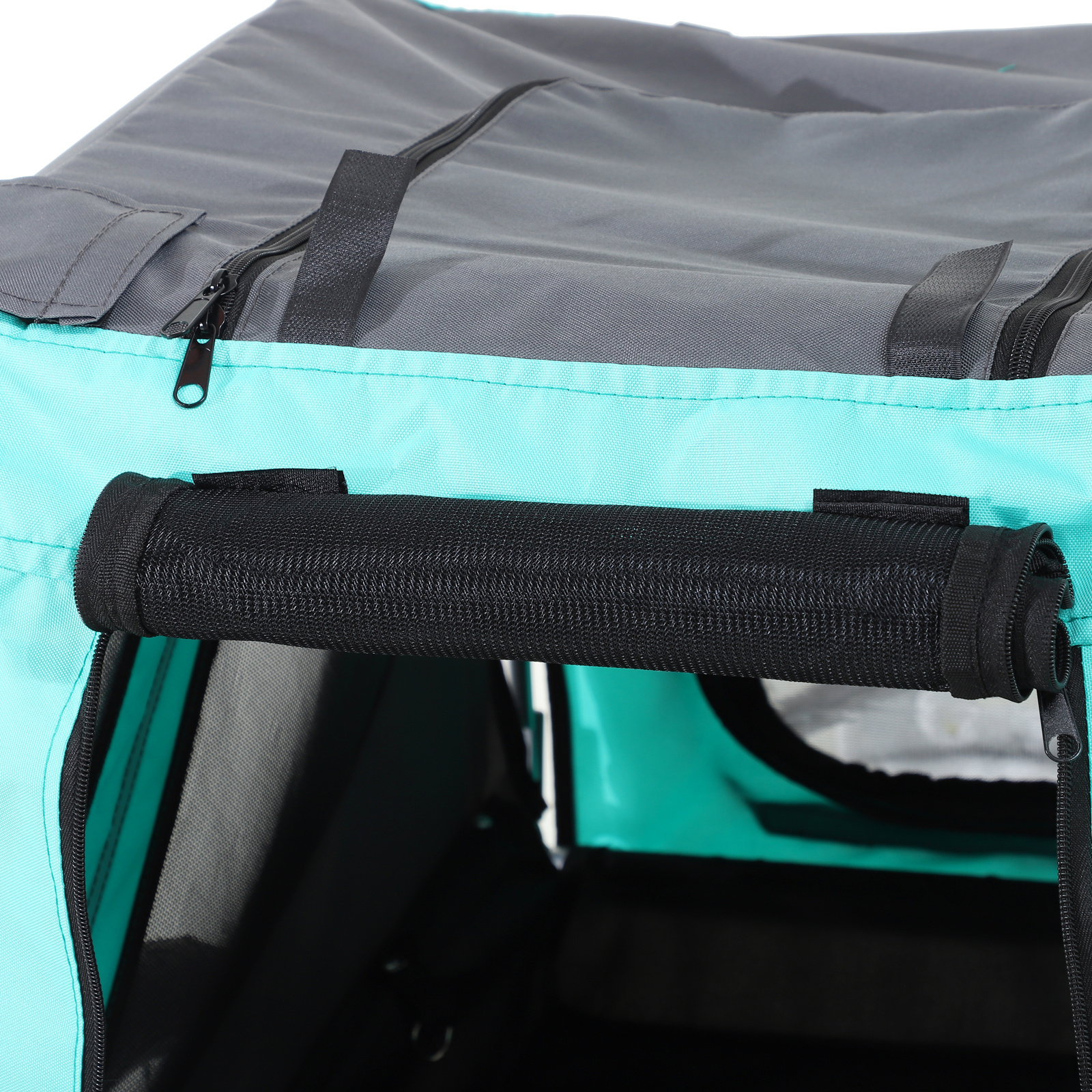 Paws Huisdier fietsaanhanger weersbescherming hondenkar oxford-stof blauw / groen