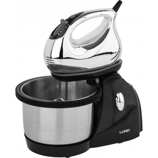LUND Handmixer met RVS mengkom - 3 snelheidsniveaus - kom capaciteit: 3L - 250W