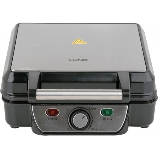 LUND Wafelijzer - 1100W - 4 wafels - Brusselse wafels - antiaanbaklaag