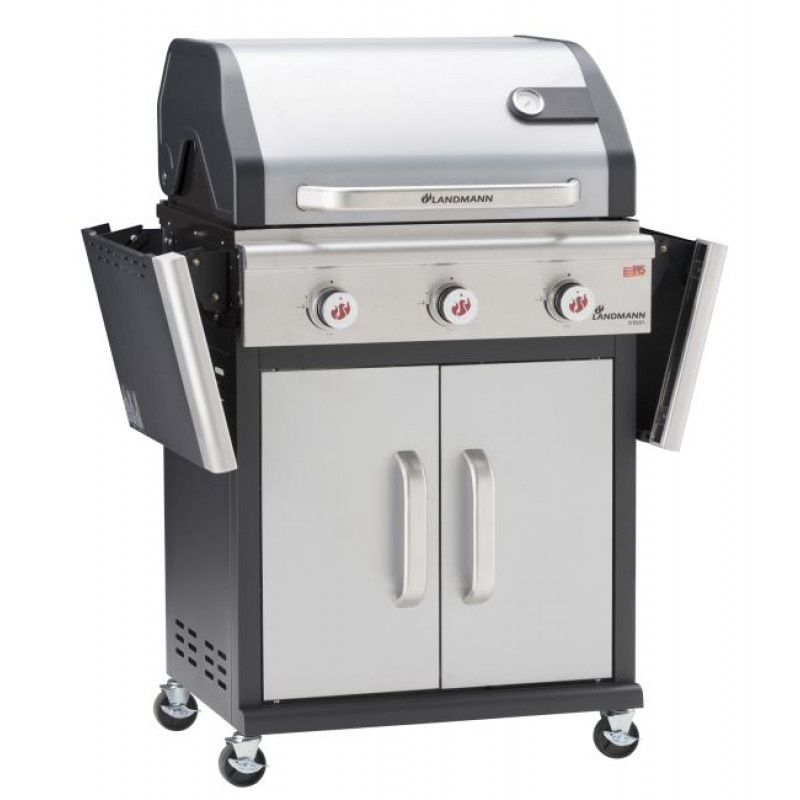 Grillchef by Landmann Triton 3.0 zilver gasbbq - Gasbarbecue 1- BBQ - Barbecue - inklapbare werkbladen - gechikt voor 12 personen