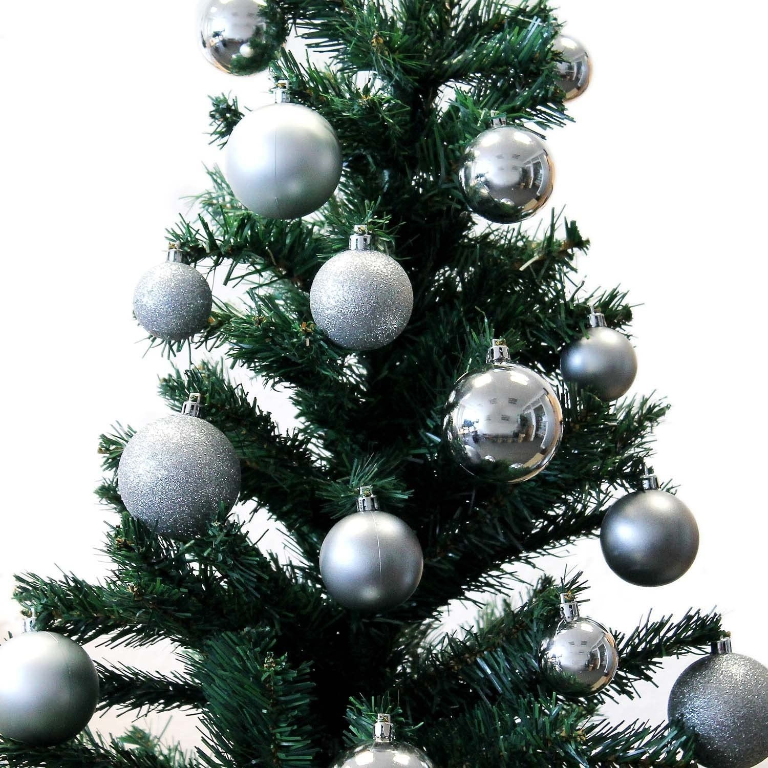 Party Lighting Kerstballen Zilver 70 stuks INCLUSIEF opbergdoos en ophangkoortjes