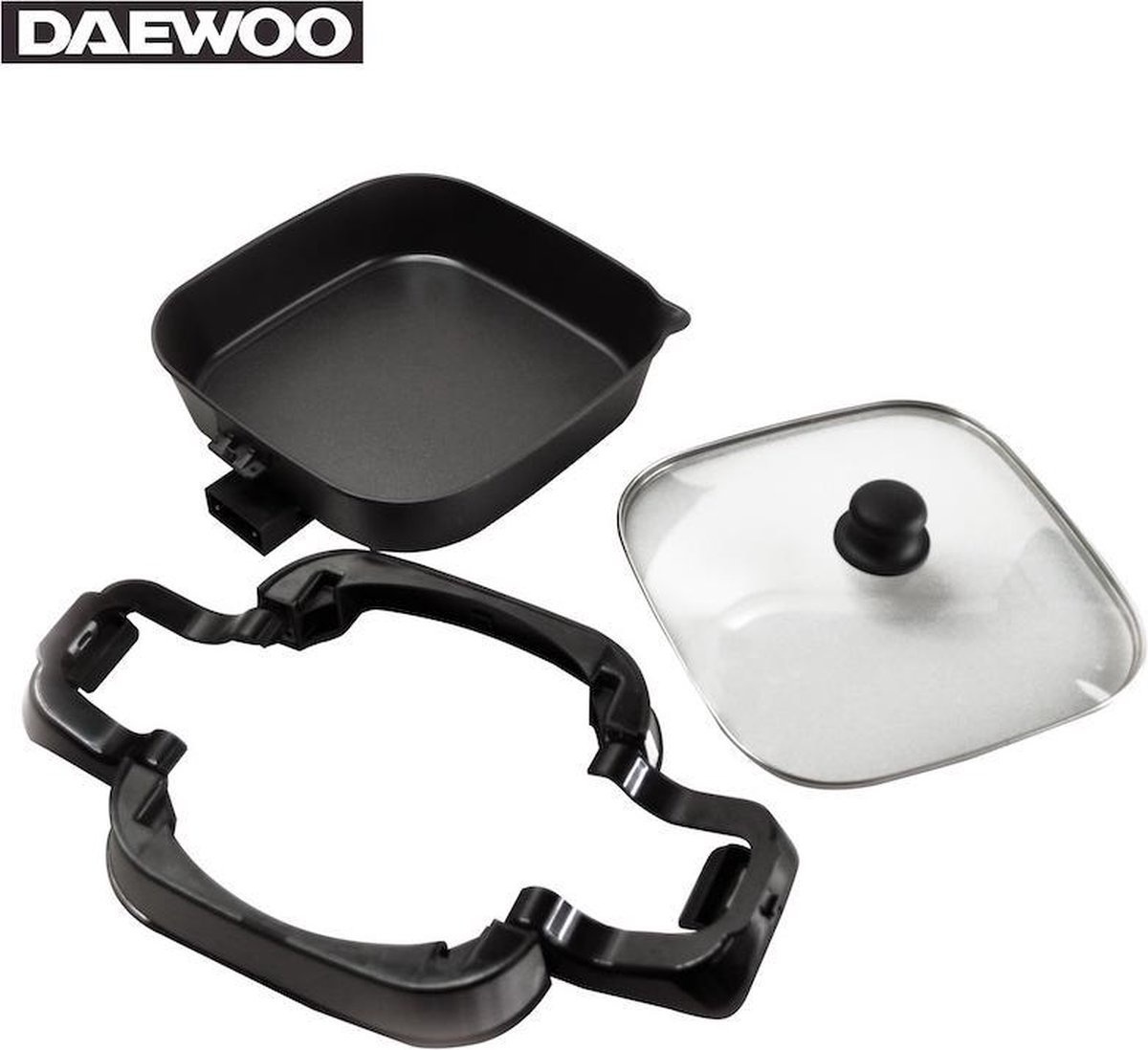 Daewoo Elektrische wok grill - 1200W - anti kleefoppervlak
