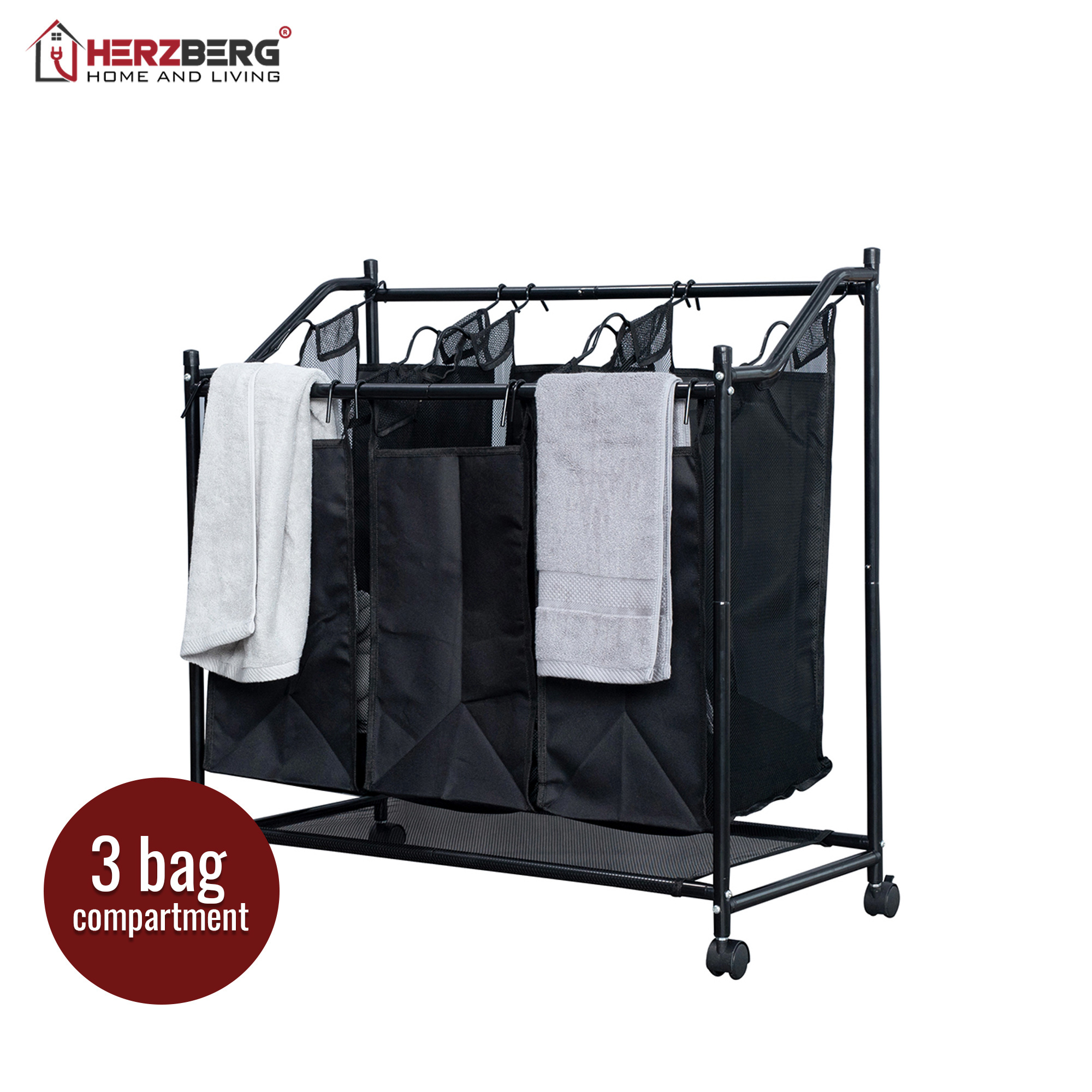 Herzberg HG-8078: Rollende wasmand Sorter & Organizer