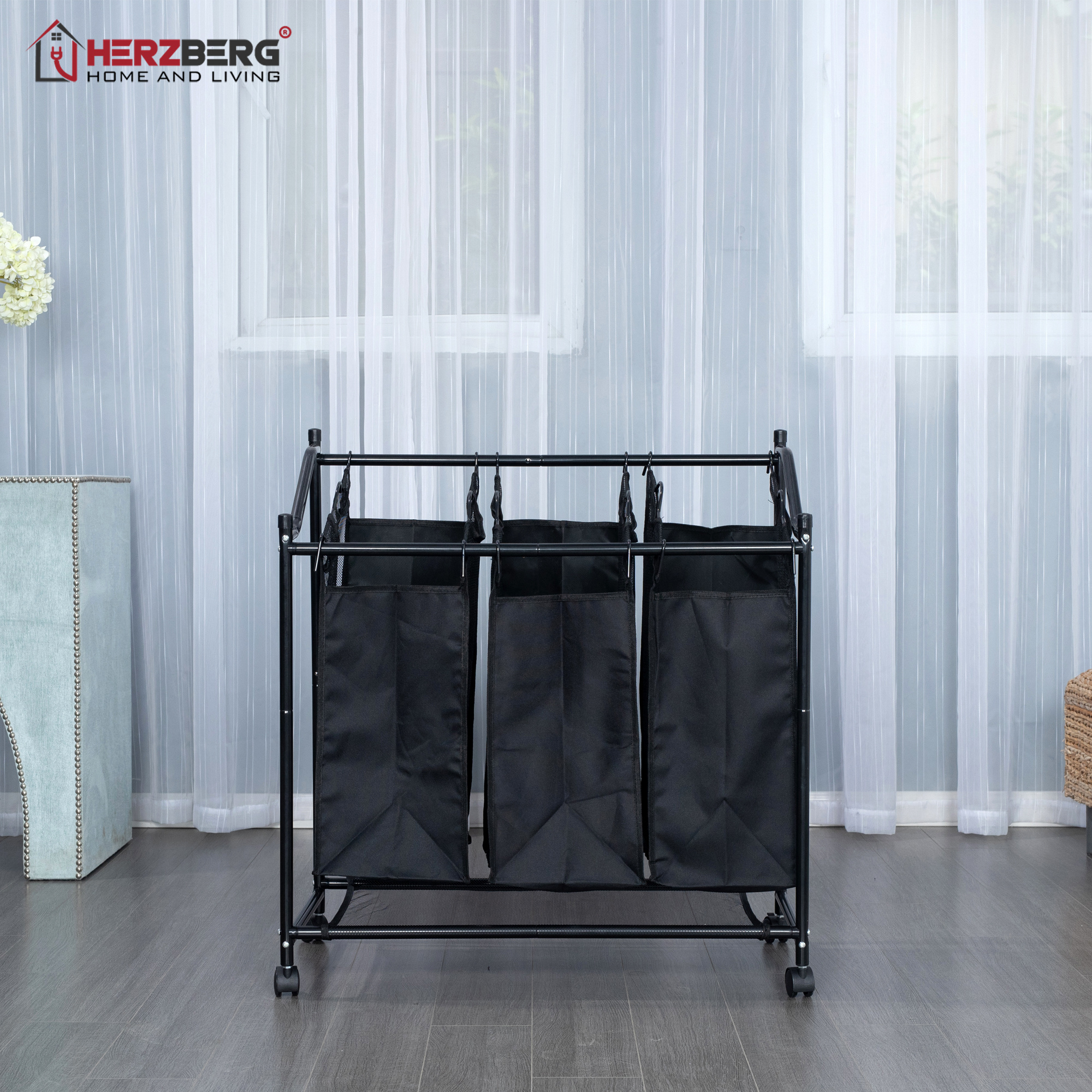Herzberg HG-8078: Rollende wasmand Sorter & Organizer