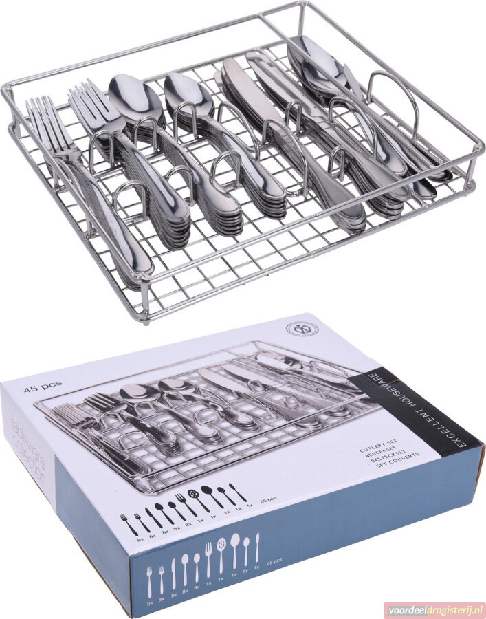 Excellent Houseware - Bestekset - 45 delig - 8 personen