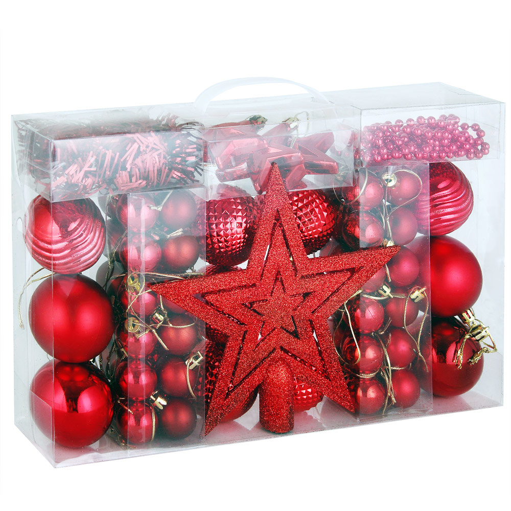 Casaria Kerstboomversiering - Kerstboomversiering rood 66 St.