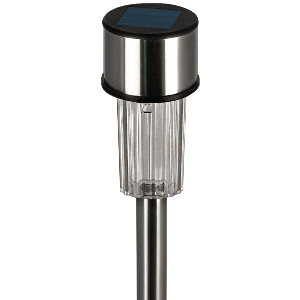 DUB LED Solarlampen Set van 8 - RVS - Tuinverlichting - Prikspots- 31cm - Meerdere kleuren