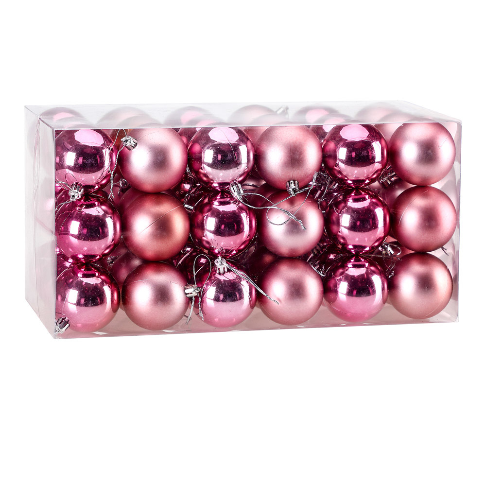 Casaria Kerstballen - Kerstboom decoratie - Kerstboomversiering - 54 stuks Roze