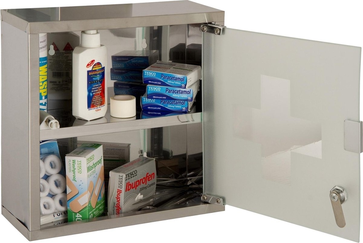 Excellent Care Medicijnkastje RVS / Glas
