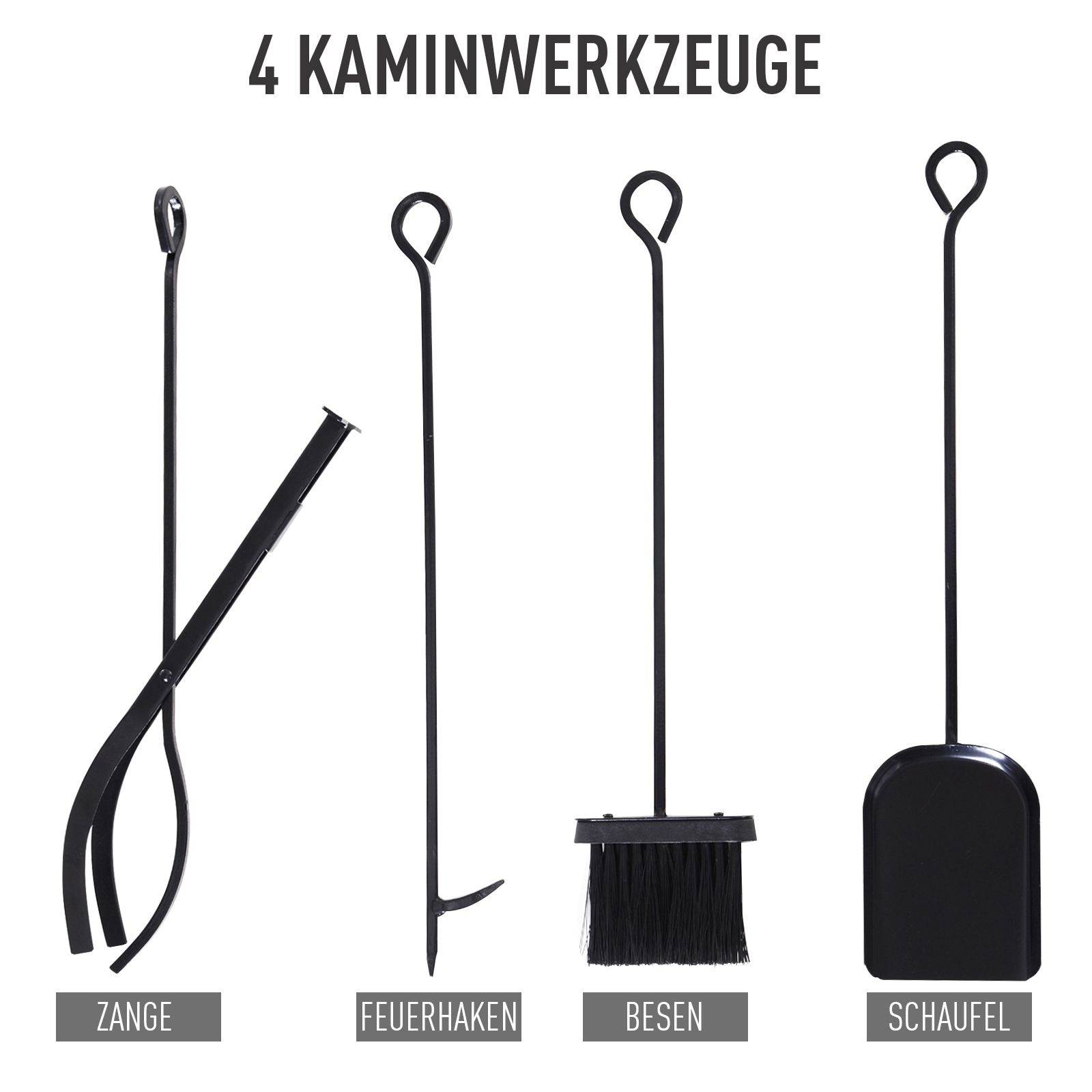 Sunny Haardhout opbergrek metaal zwart incl. accessoires 84 x 33 x 76 cm