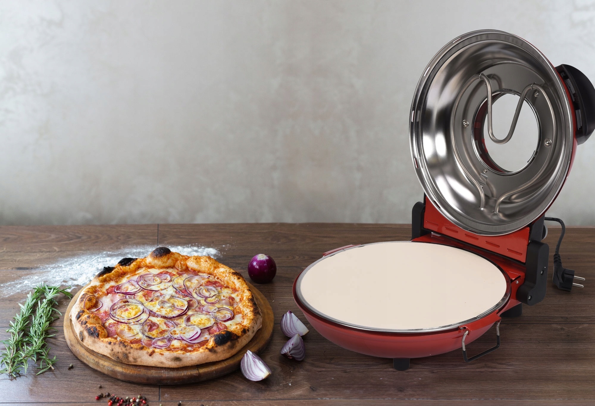 LUND Pizzaoven - 1200W - 400 ºC - 5-traps temperatuurregeling