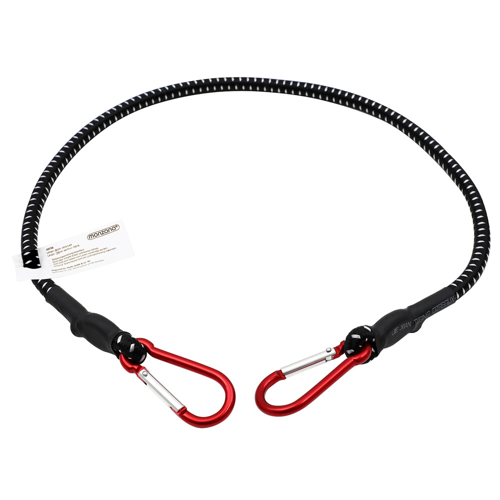 DBA Rubberen Snelbinder met Karabijnhaak 100cm x 10 mm diameter - Zwart