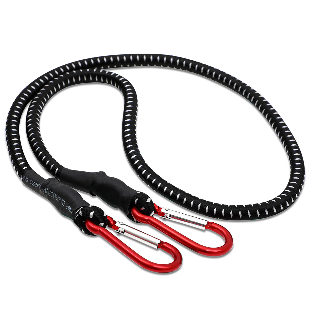 DBA Rubberen Snelbinder met Karabijnhaak 100cm x 10 mm diameter - Zwart
