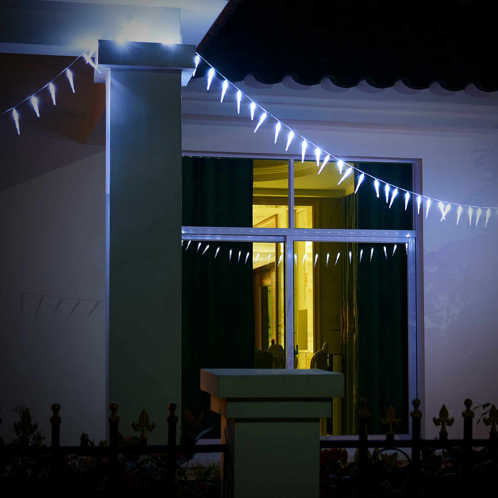 Monzana Ijspegel Kerstverlichting - Feestverlichting - 80 LEDS's - 13 m - helder wit