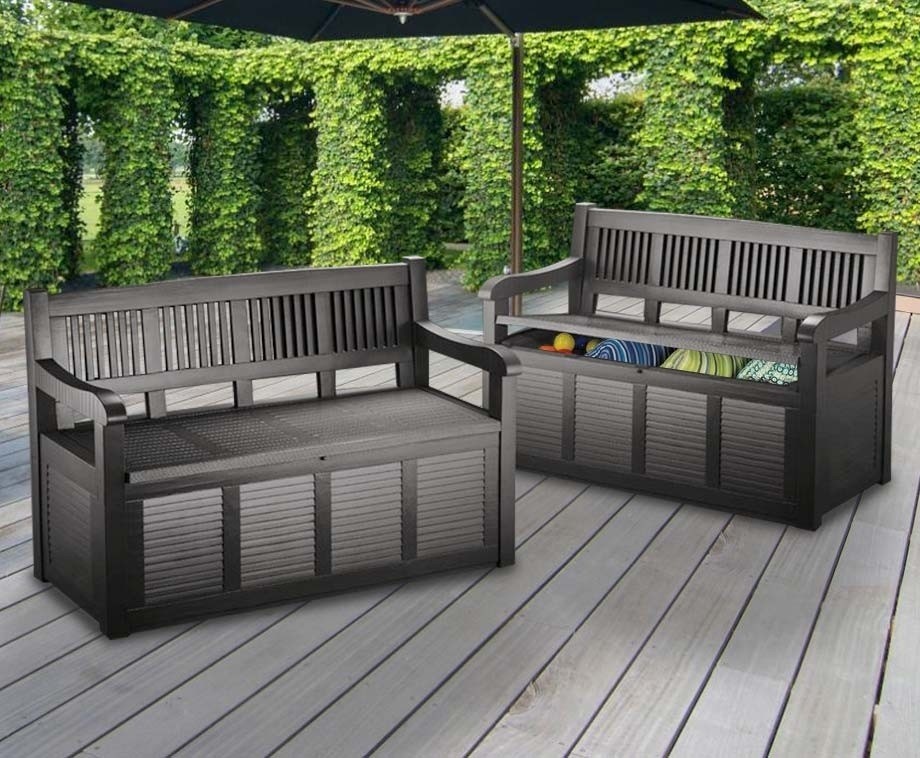 Pro Garden Tuinbank met Opbergbox/ Kussenopbergbank -130x60x85cm -Zwart