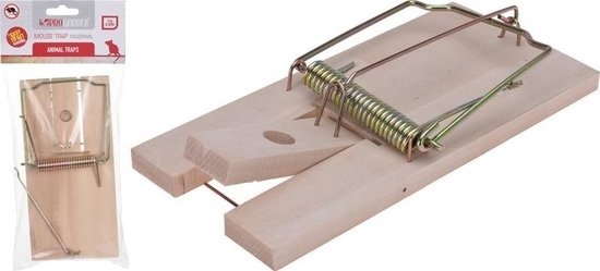 Pro Garden houten muizenval/rattenval / klapval - 2 stuks - ongediertebestrijding