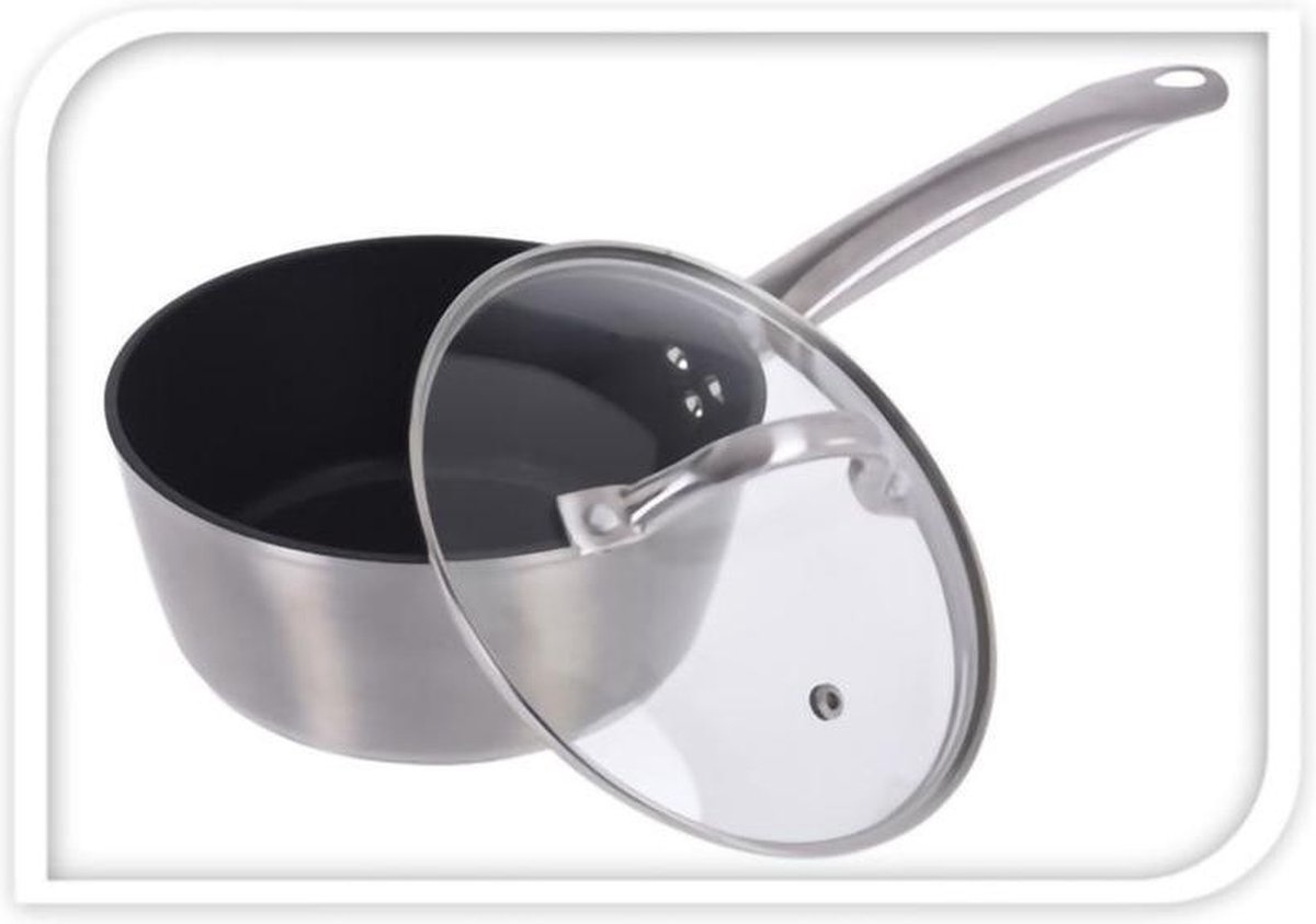 Excellent Houseware Steelpan -18 cm - Zilver