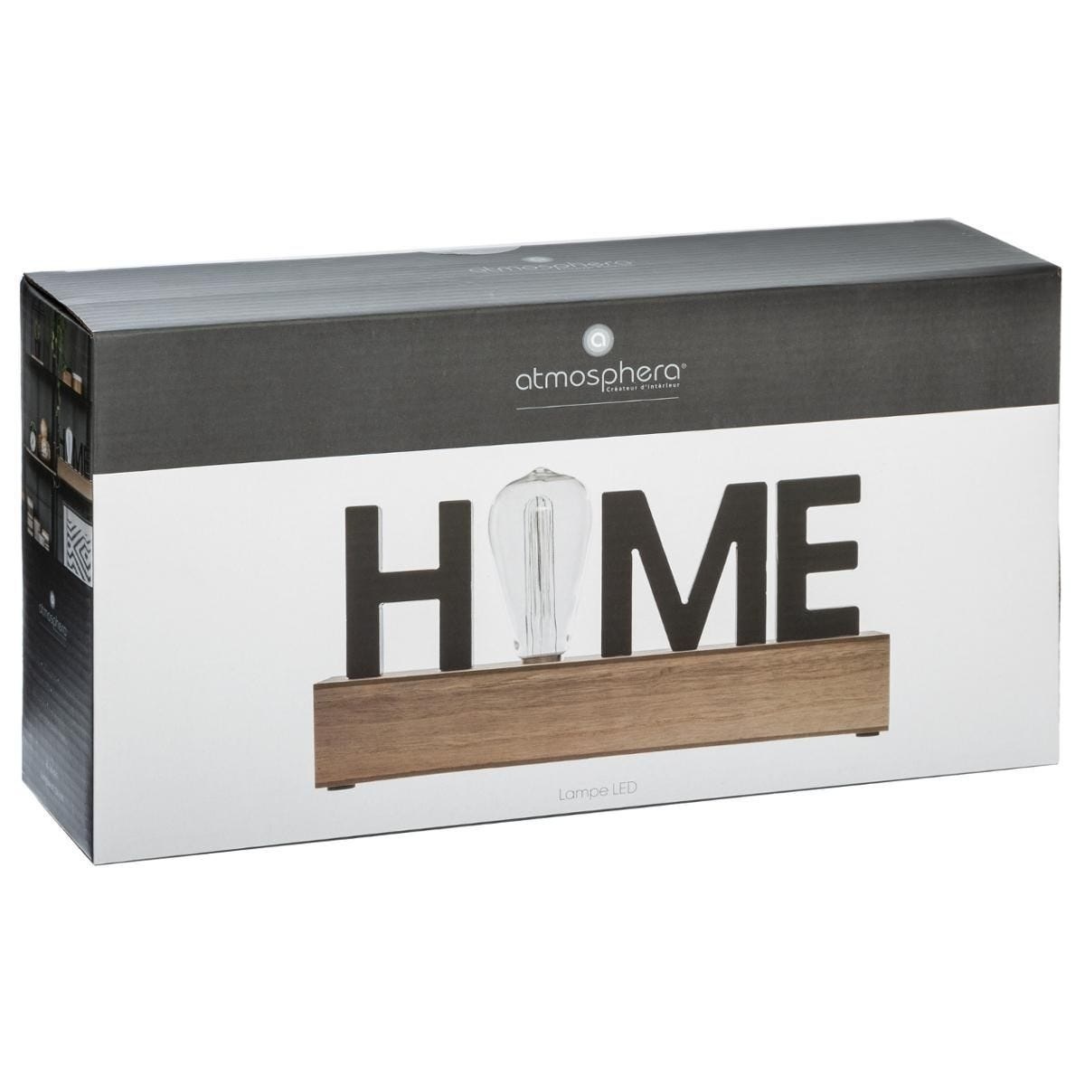 Sphera Lamp met HOME Tekst - 34 cm - Hout