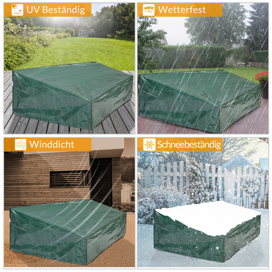 Kings Tuinmeubelhoes - Beschermhoes - Weerbestendig -197x68x32/62cm - Groen