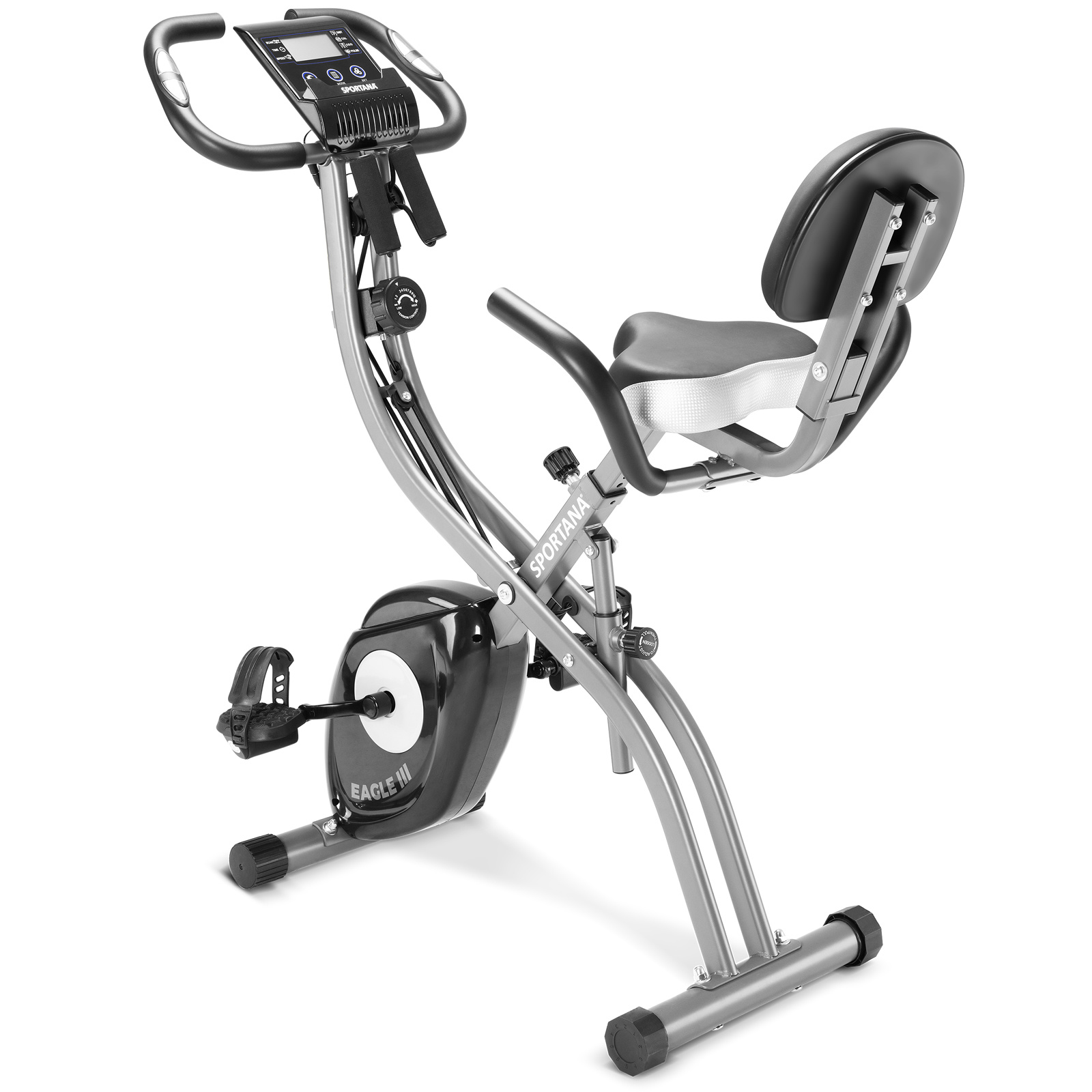 Sporta Hometrainer - Fitness - Fietstrainer - Opvouwbaar met hartslag Sensoren