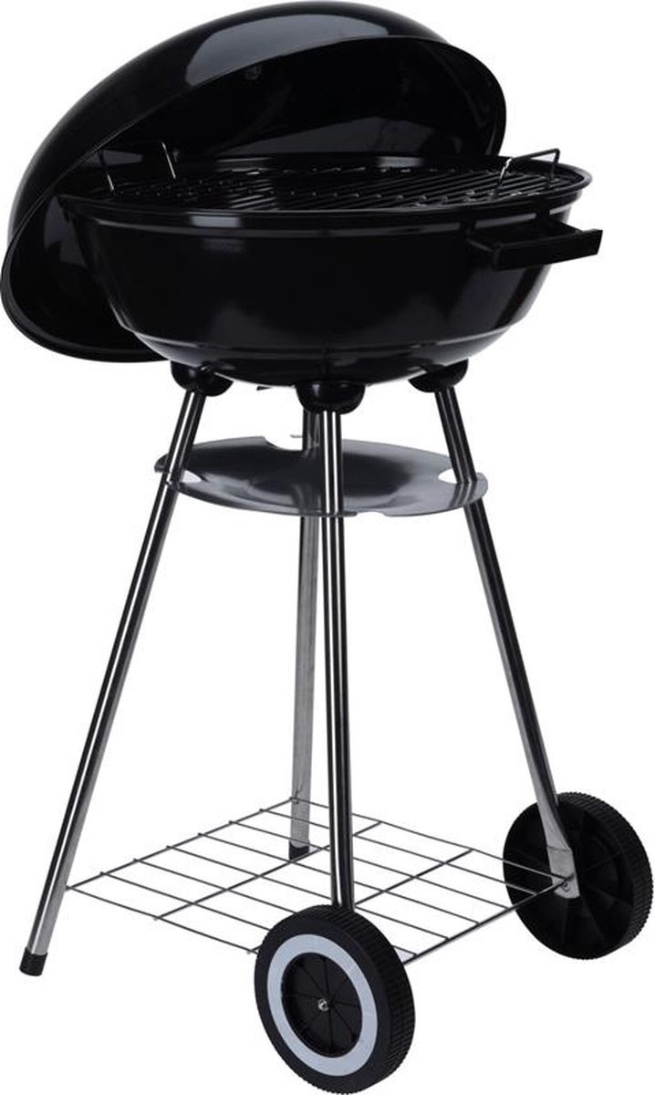 ProGarden Kogelbarbecue op wielen - Zwart - 46x82cm