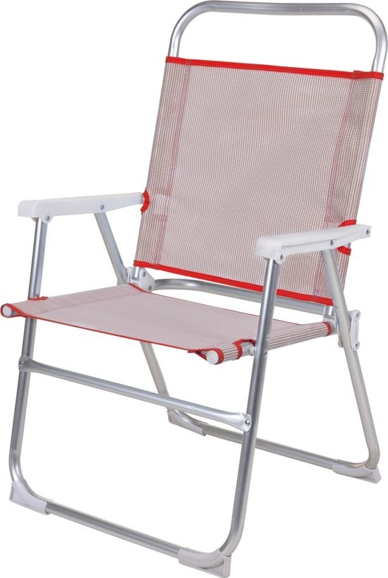 Probeach Vouwstoel - Aluminium - Rood - 82x57cm