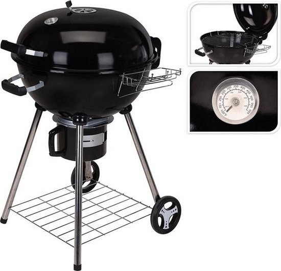 Vargan Kogelbarbecue - Houtskoolbarbecue - Grilloppervlak 44 x 32 cm - Zwart