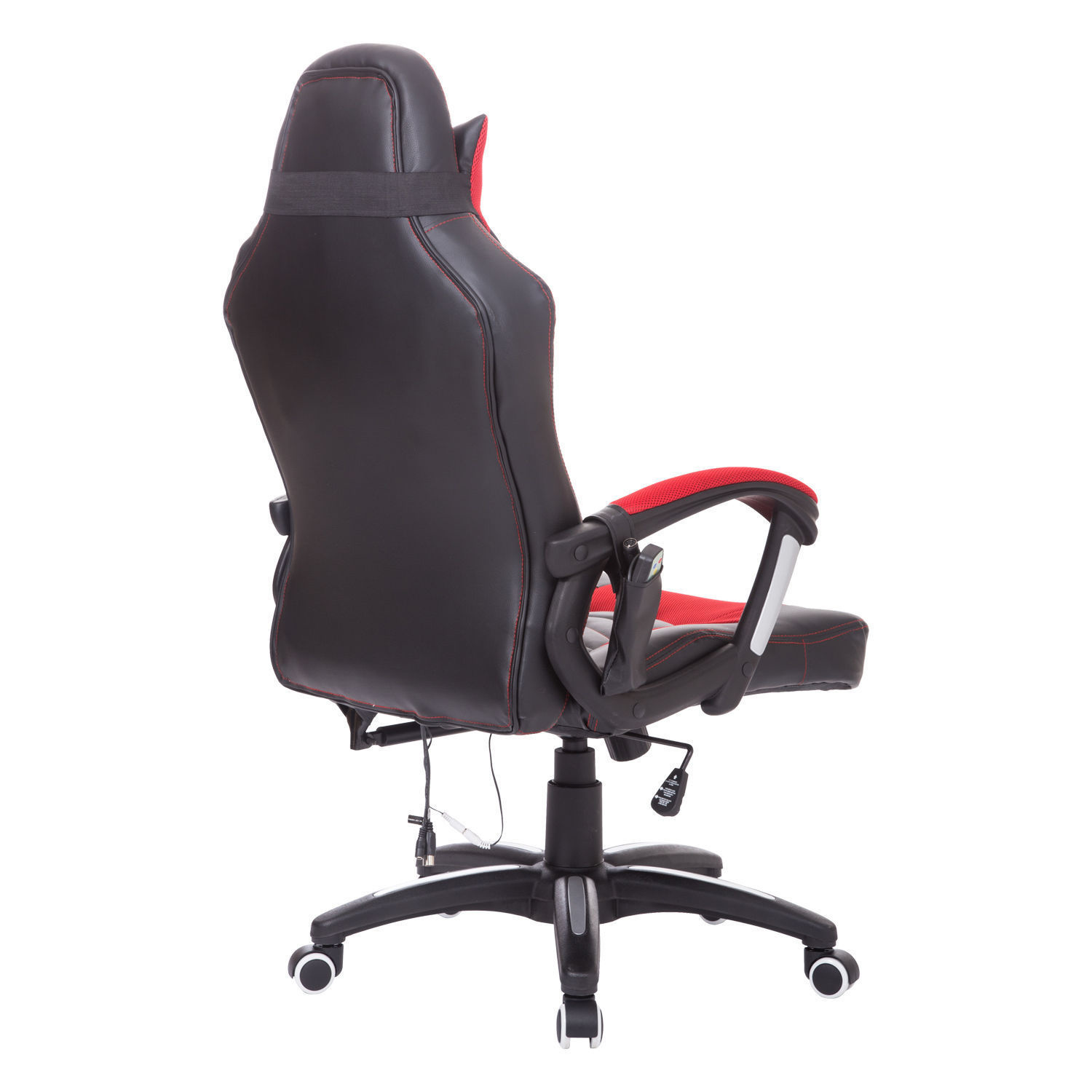 HOMdotCOM Bureaustoel ergonomisch gamingstoel met massagefunctie zwart/rood