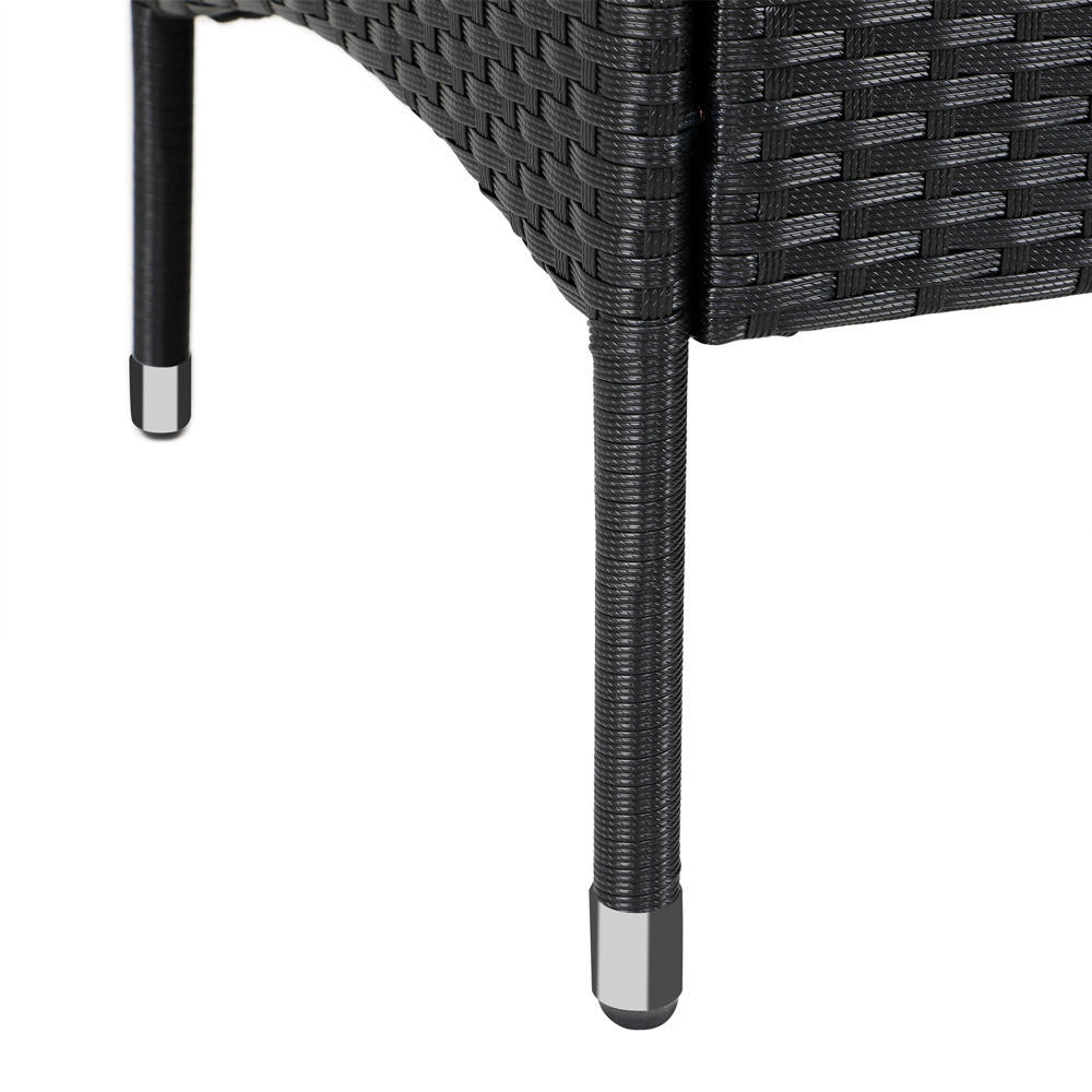 Cas Tuinbank Love Bench met tafel en Zitkussens 143x64x87cm - Zwart
