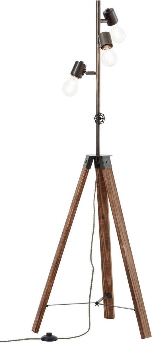 Brilliant Vloerlamp 1-licht antiek 4x A60, E27, 30W - MET voetschakelaar