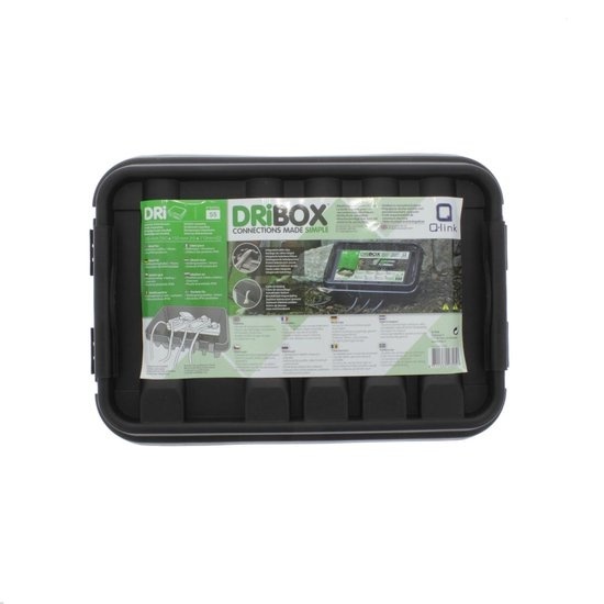 Dribox waterdichte kabelverdeelbox voor stopcontacten- IP55 - 28,5 x 15 x 11 cm - Zwart