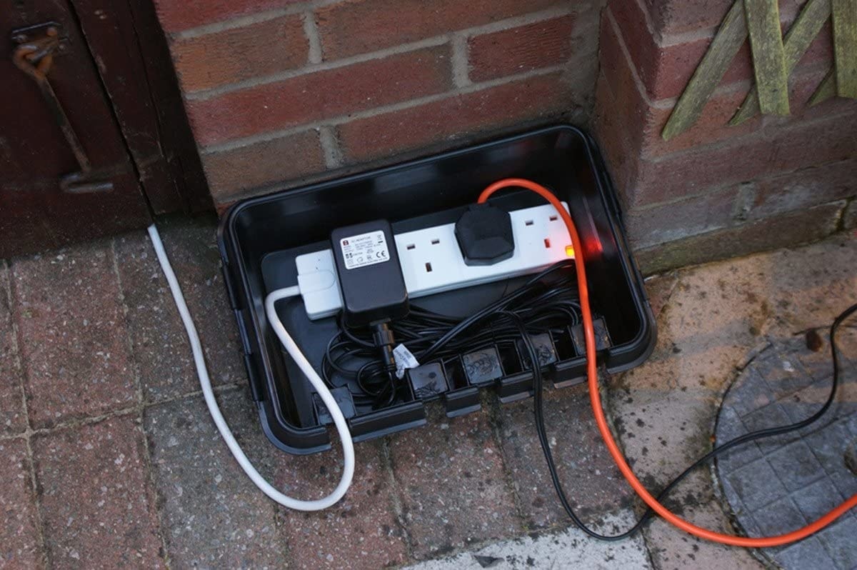Dribox waterdichte kabelverdeelbox voor stopcontacten- IP55 - 28,5 x 15 x 11 cm - Zwart