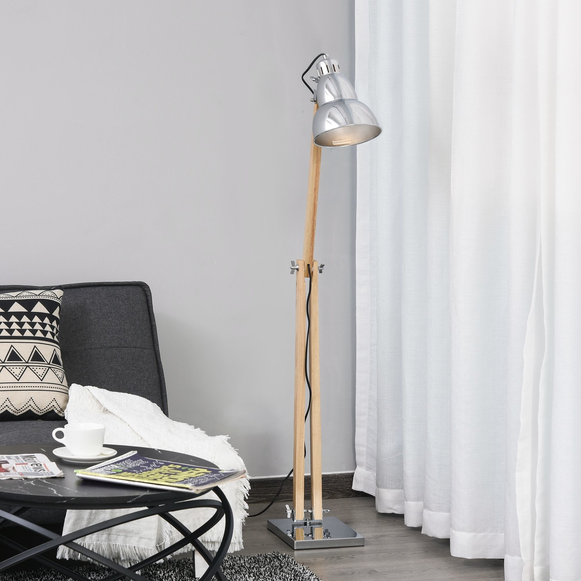 Staande Lamp Hoogte verstelbaar | Massief Hout