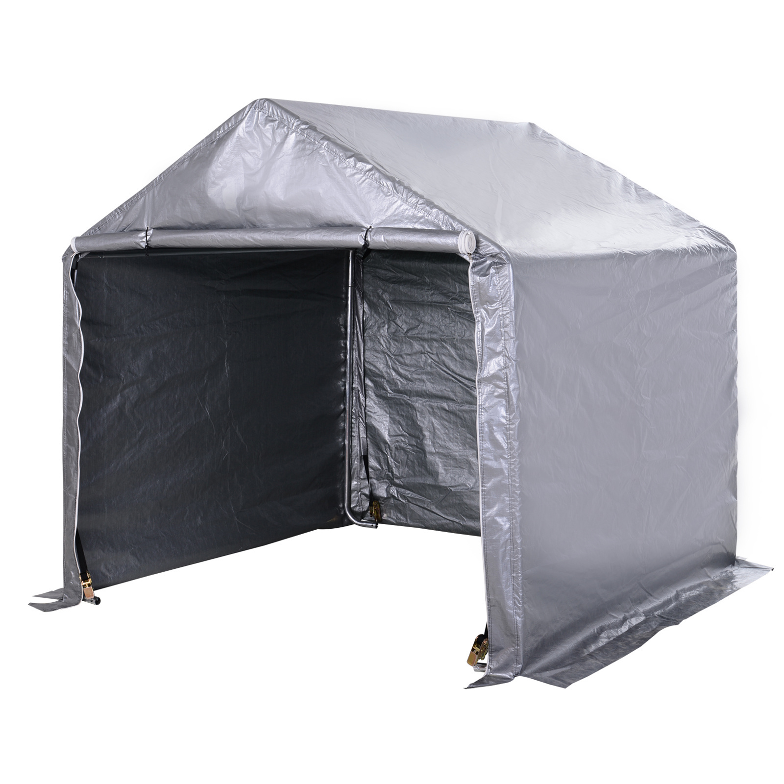 Sunny Carport garagetent opslagtent met haringen staal PE grijs 2 x 2 x 2 m