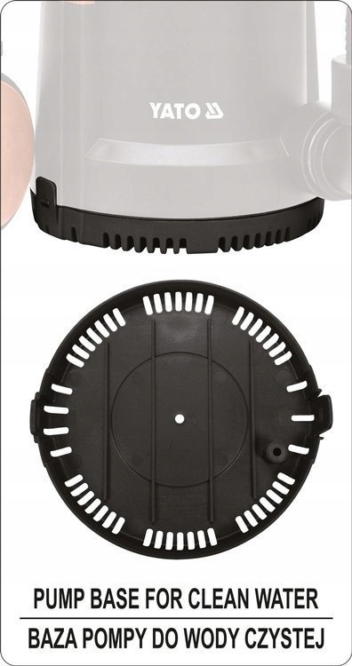 YATO Dompelpomp voor schoon en vuil water - Vlakzuigpomp - 900W - 18000L/h - Max. aanzuiging 1 mm