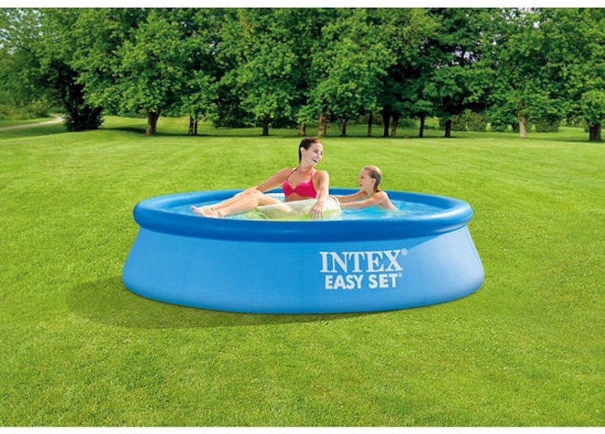 SET - Intex Easy Opblaaszwembad met Afdekzeil en Filterpomp -244 x 61 cm