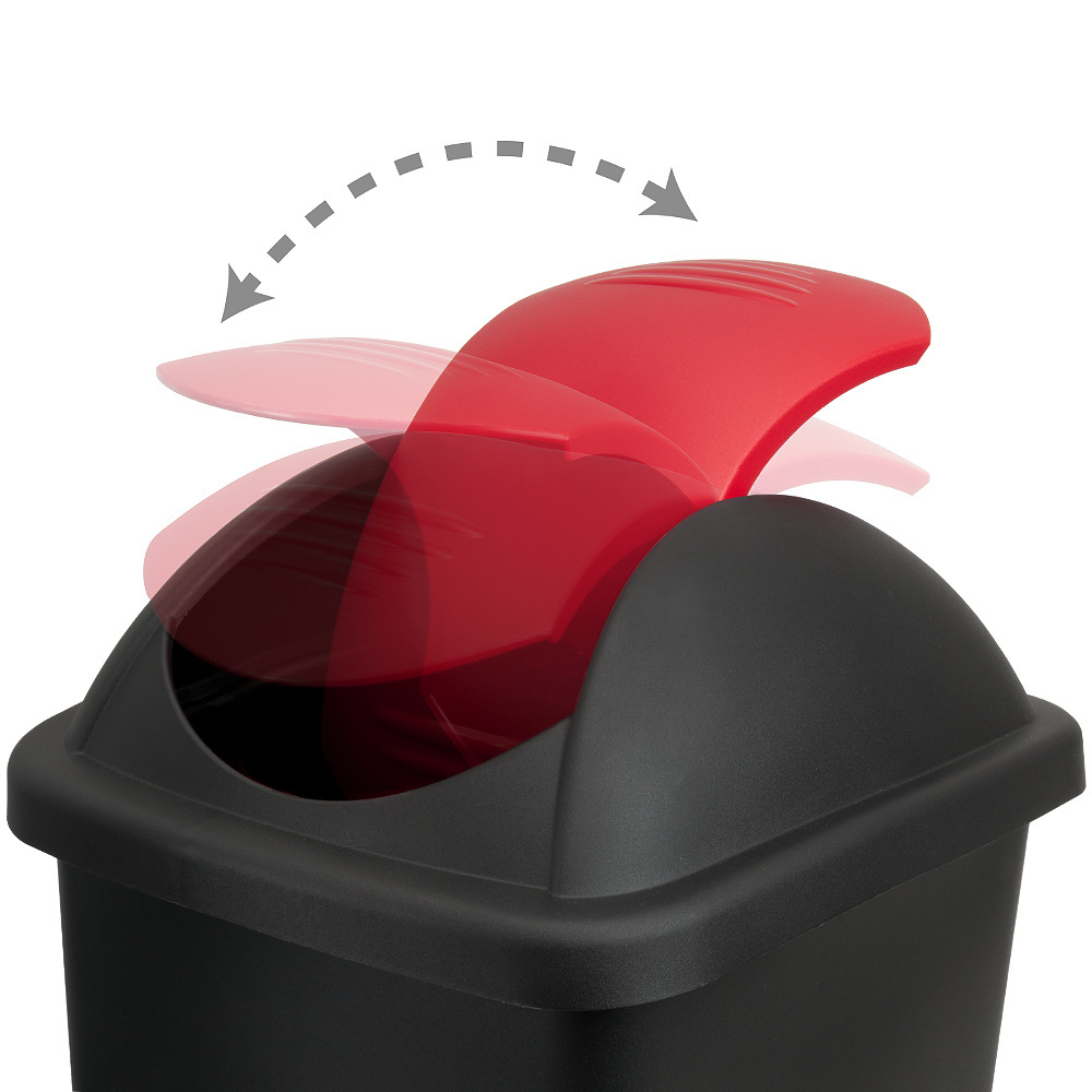 Deuba Afvalbak zwart/rood 60 liter