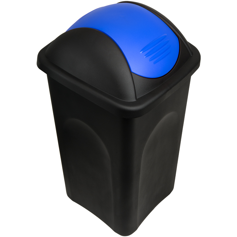 Deuba Afvalbak zwart/blauw 60 liter