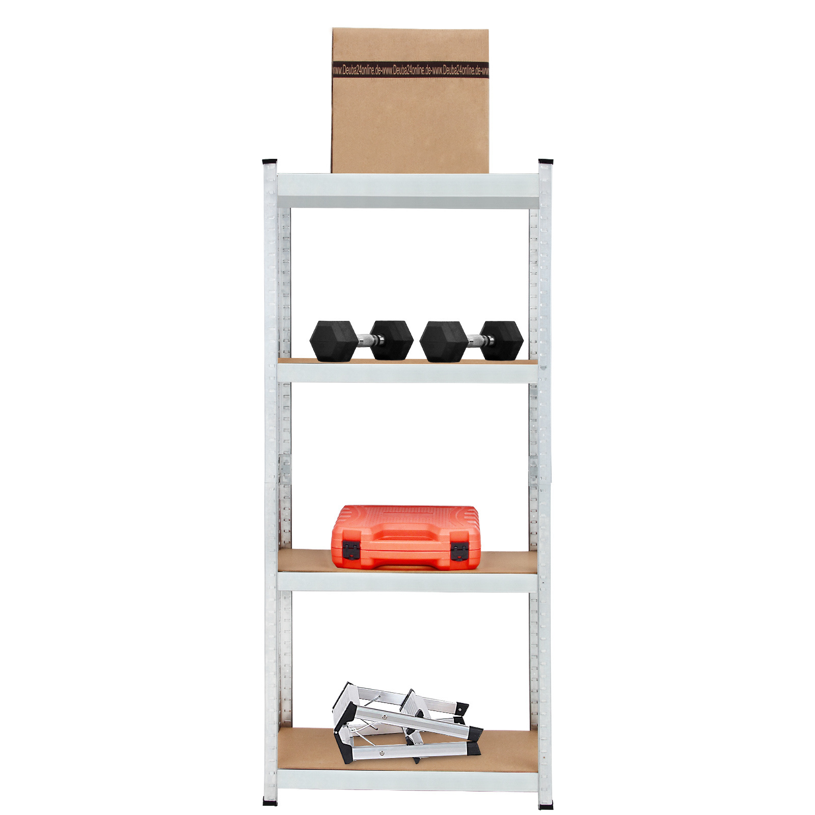 DBA Metalen Opbergrek/Stellingkast met 4 legborden - 700kg draagkracht - (HxBxD) 160x90x40 cm - 175kg per plank - 2 STUKS