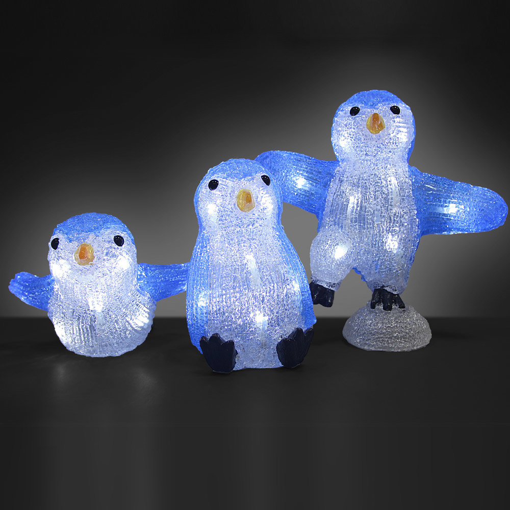 Monza LED Acryl figuren Kerstmis Pinguïn Familie