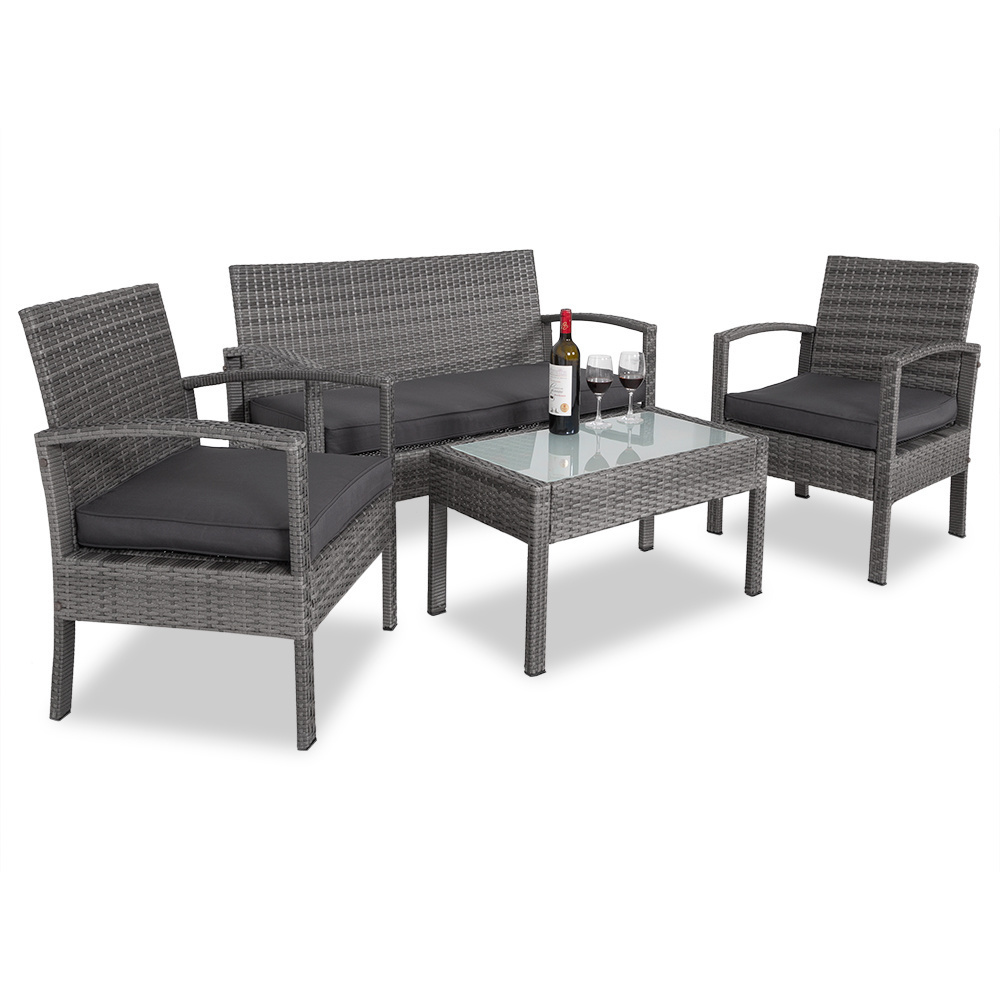 Casa Polyrattan Loungeset 7 delig - Grijs / antraciet